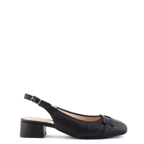 20404 Navy Leather Sleek Sandals for Men Cushioned Collar Padding