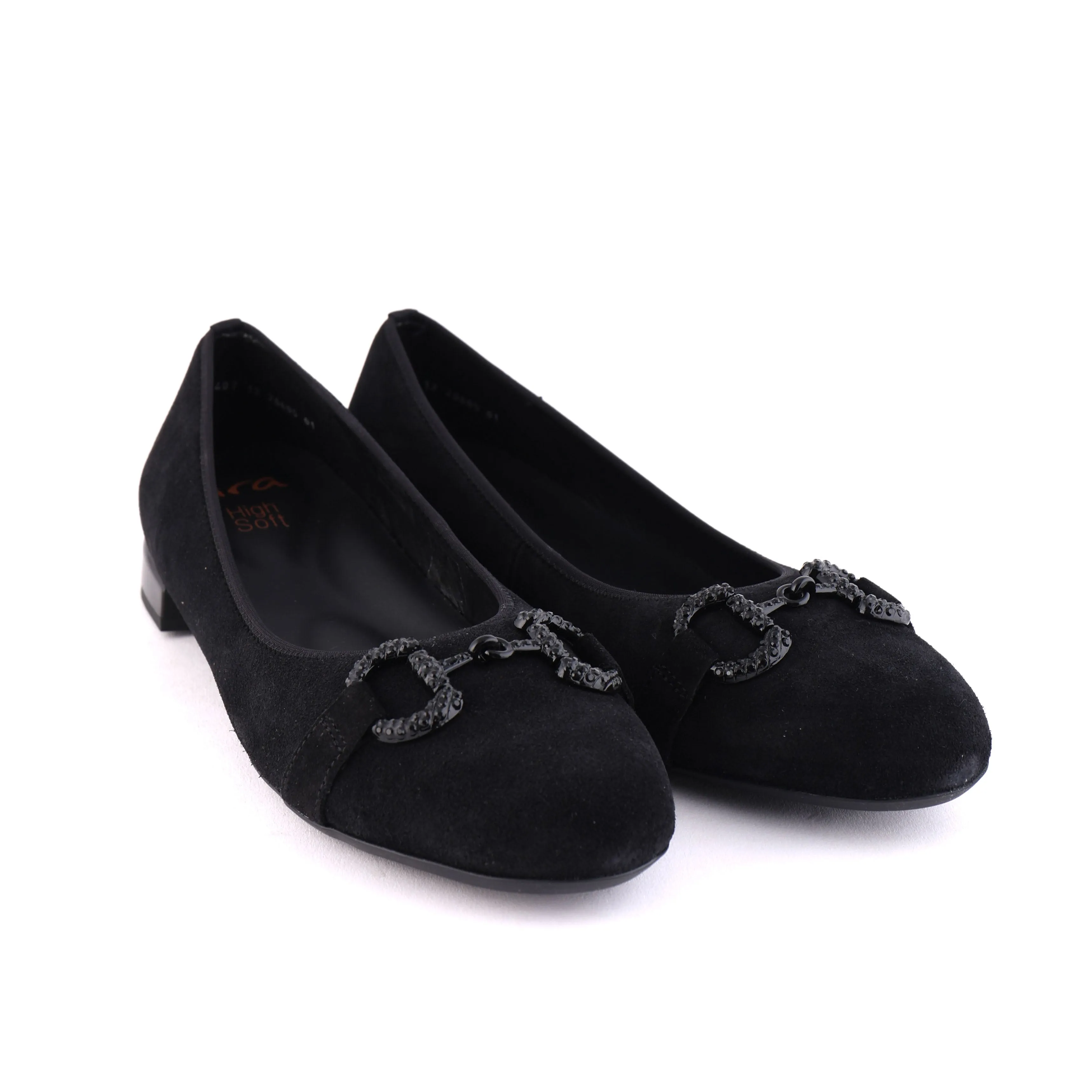 20605 Black Suede Arch Support Shoes Peak Mood