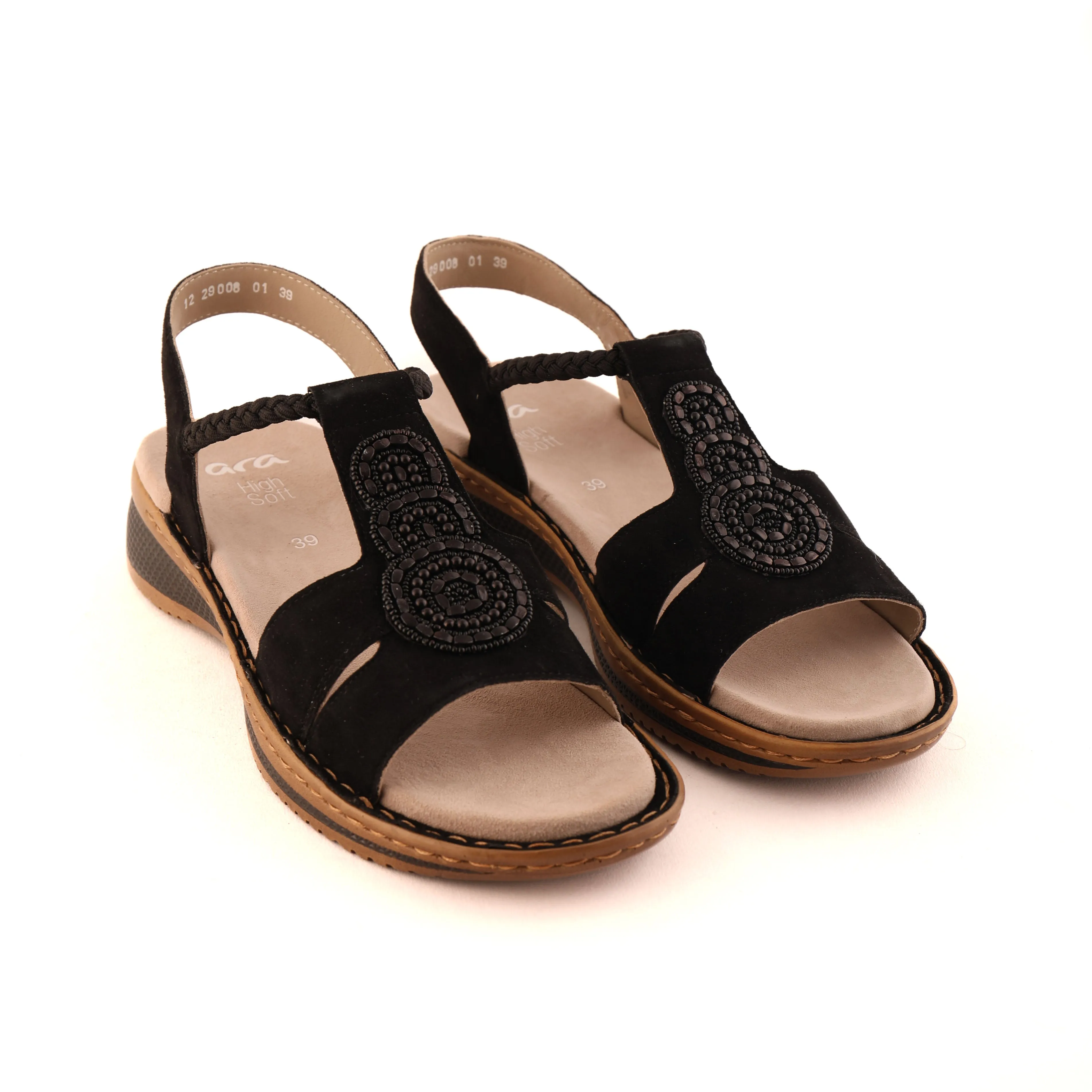 Comfortable Outdoor Sandals Anti Odor 29008 Black Suede