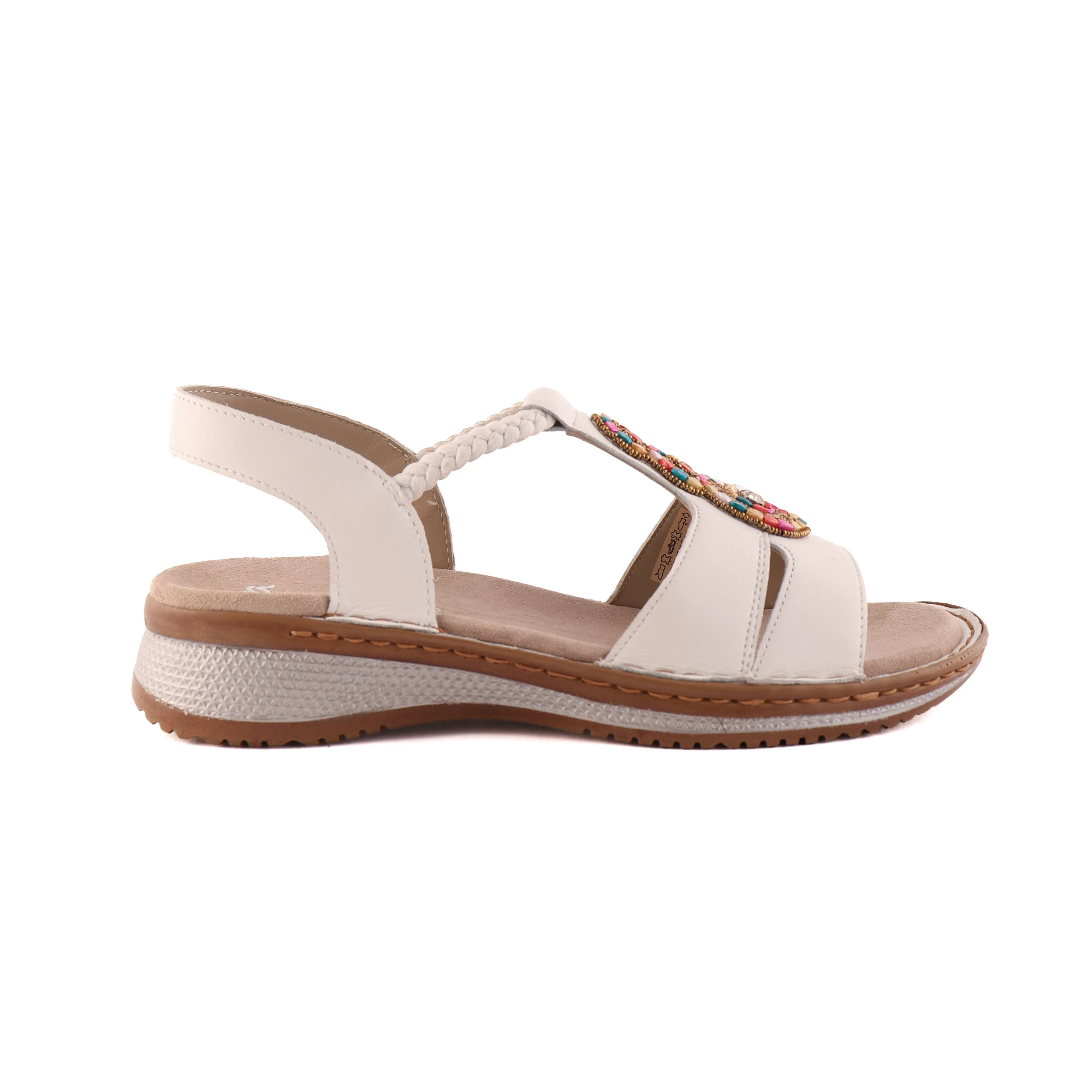 29008 White Multi Trendy Casual Footwear Adjustable