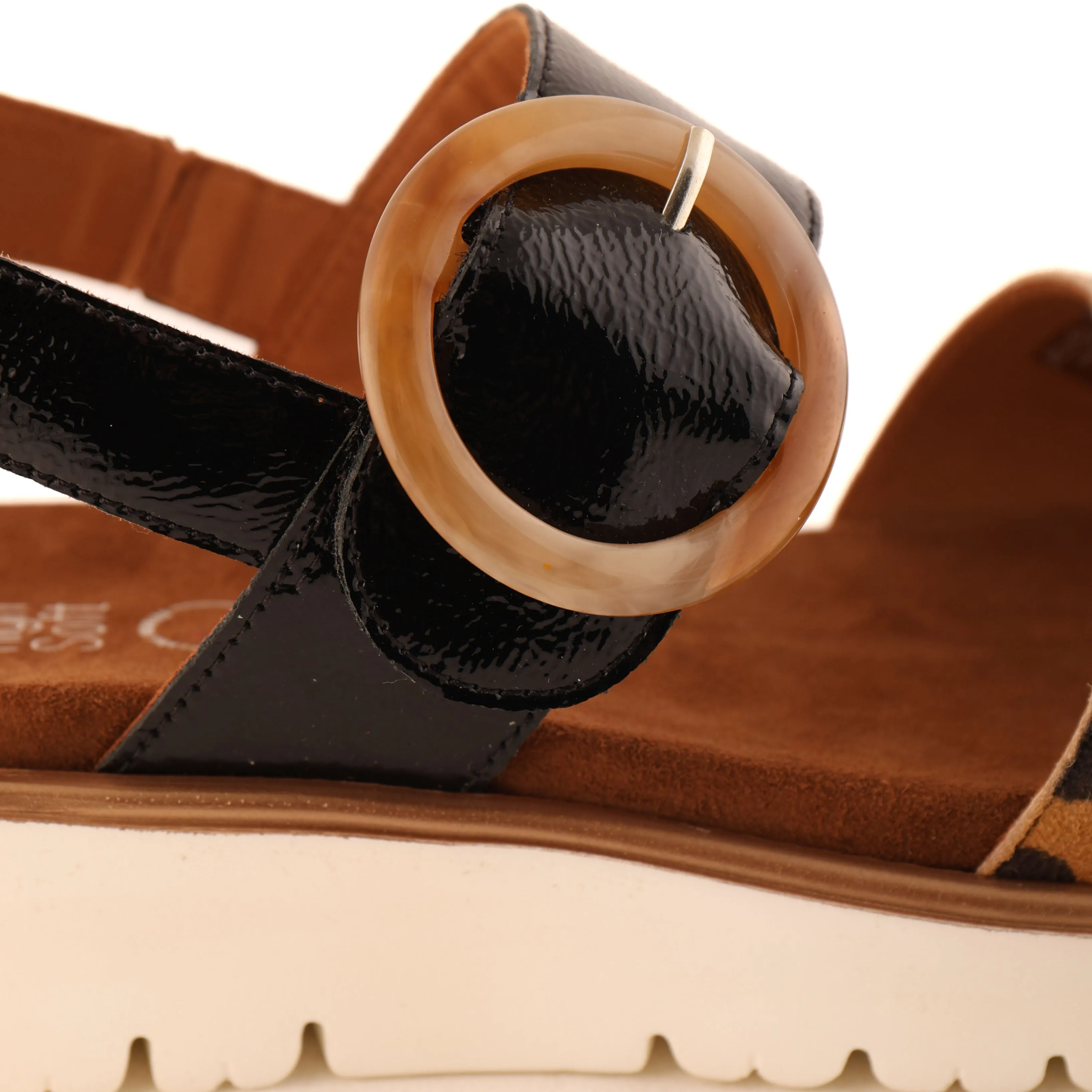 33505 Leopard and Black Patent Trendy Footwear Design Daily Relax