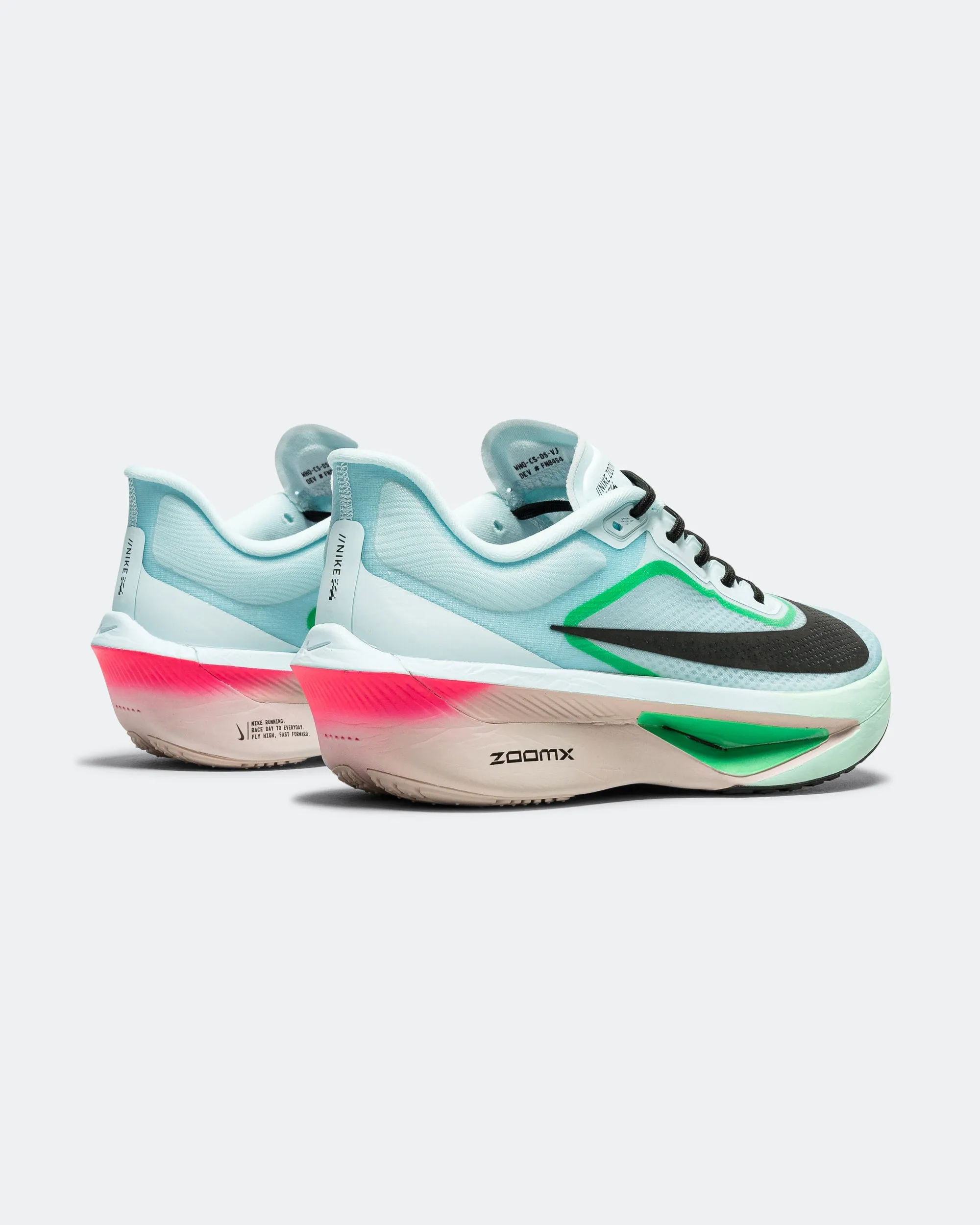 Mesh Comfort On Road Mens Zoom Fly 6 - Glacier Ice/Black-Hyper Pink-Green Shock