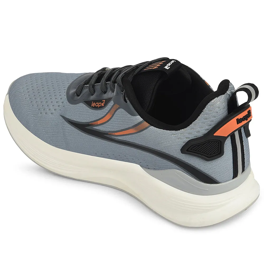 mental health running shoe benefit men's sports footwear Leap7x Grey Sports Lacing Running Shoes For Men DARIO By Liberty