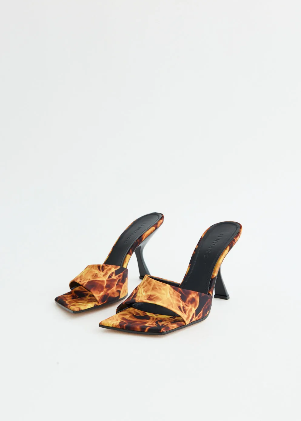 Built Soft Adele Printed Flames Mules