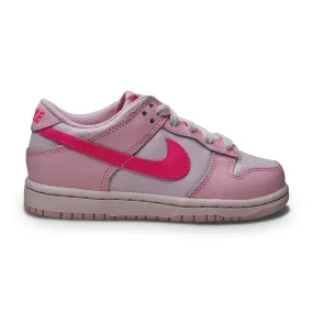 Quick Steps Midfoot Lock System Nike Dunk Low (PS) Kids 'Triple Pink'