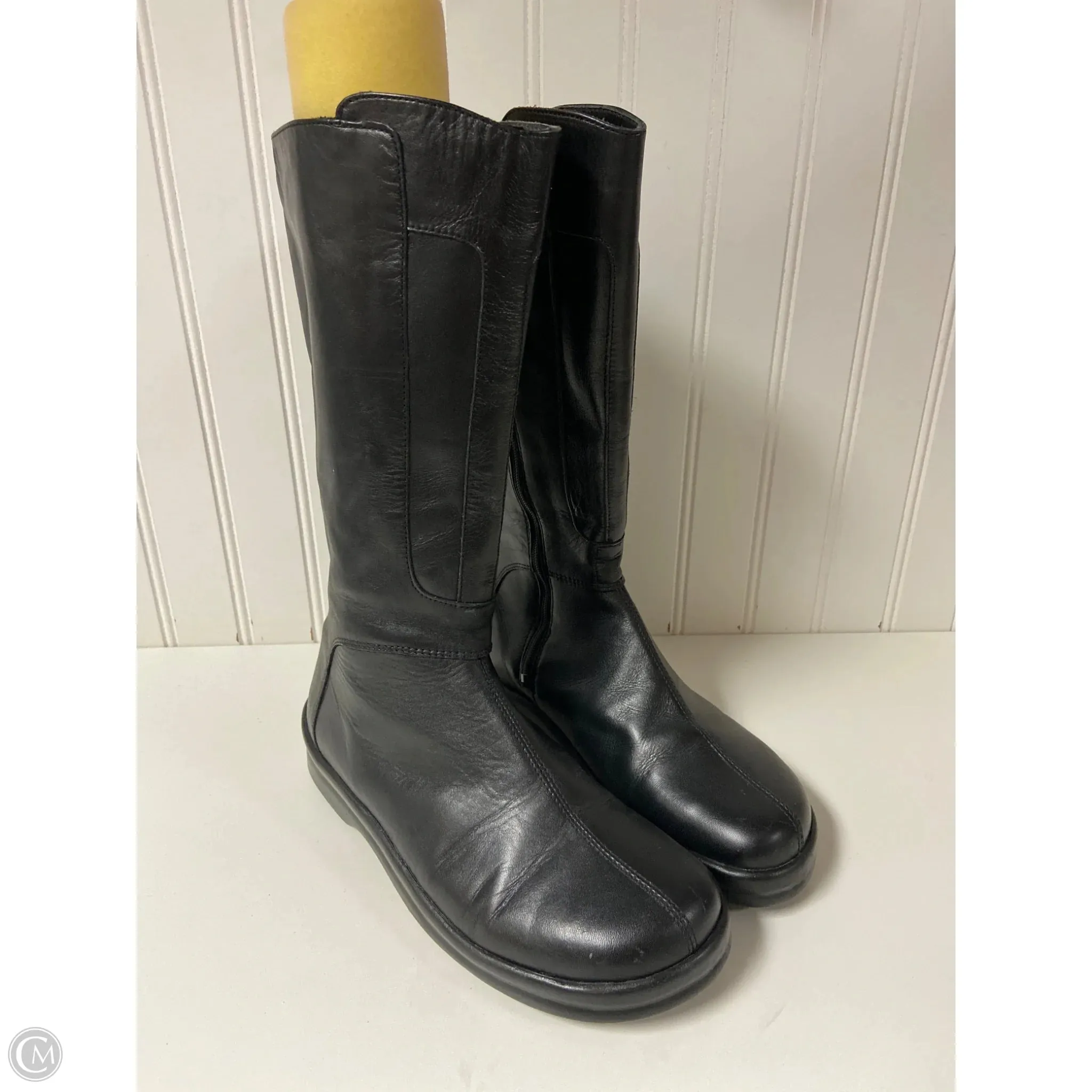 Long Comfort Break Pace Boots Mid-calf Flats By Cmb In Black, Size: 6.5