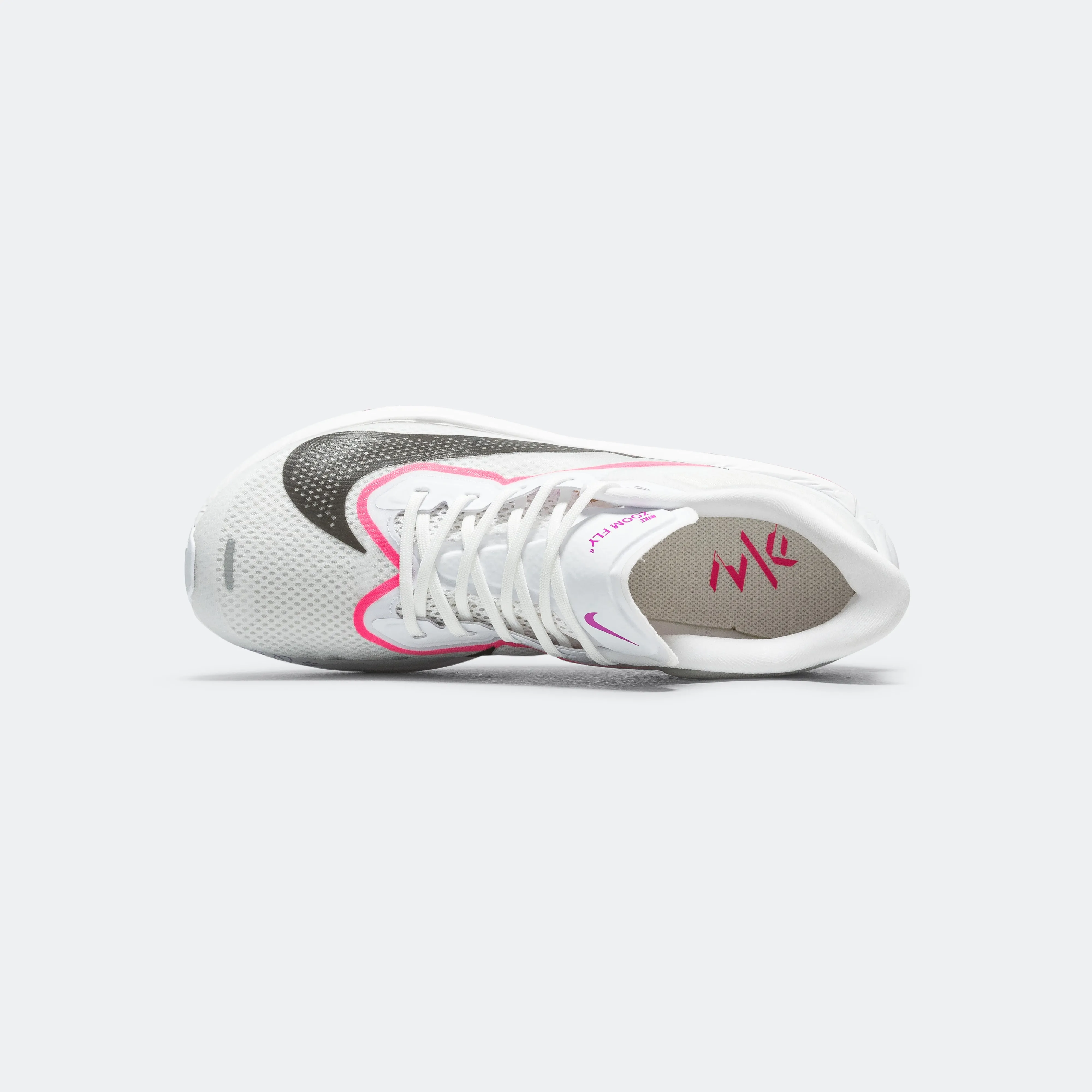 Mens Zoom Fly 6 - White/Vivid Grape/Hyper Pink/Black Pass Step Timeless Use