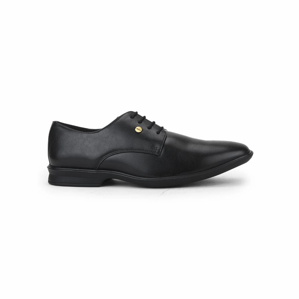 Fortune Black Formal Lace Up Derby Shoes For Men LUCIO-201 By Liberty Comfortable Office Fit Polished Design