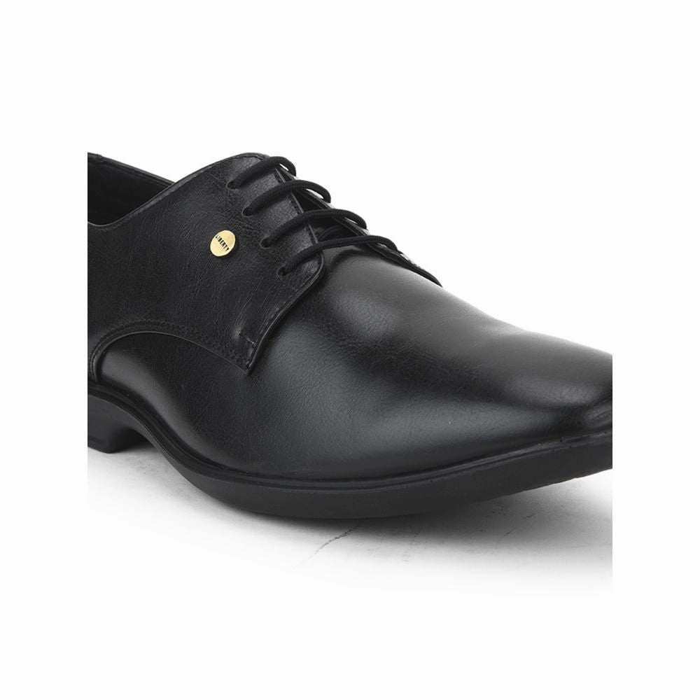 Neat Finish Fortune Black Formal Lace Up Derby Shoes For Men LUCIO-201 By Liberty