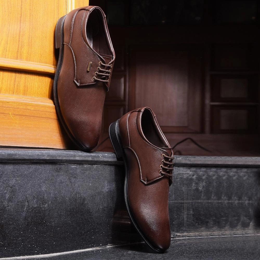 Quiet Luxury Quality Fit Fortune By Liberty Mens HIL-5 Brown Formal Lacing Shoes