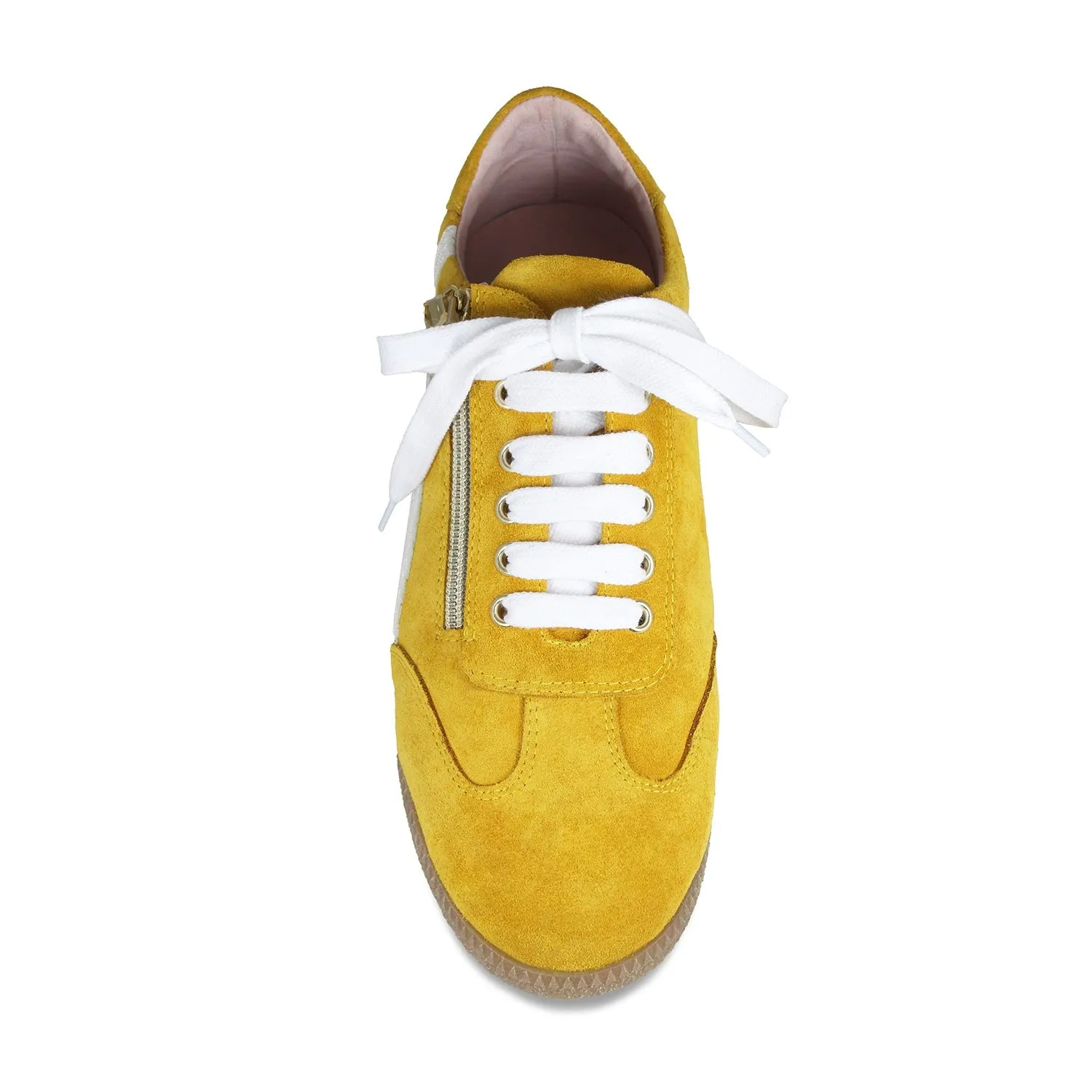 Impact Dispersing Heel Adjustable lacing Swirl: Sunflower Suede