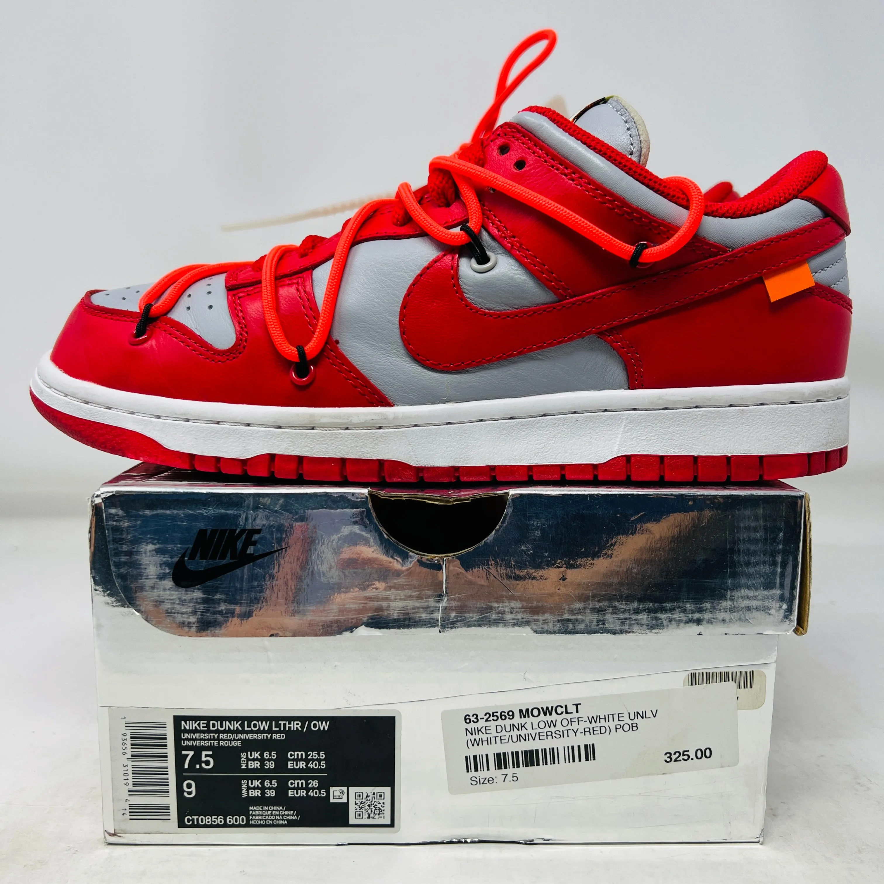Nike Dunk Low Off-White University Red Adaptive Look Exclusive Look