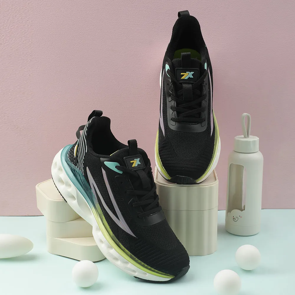 Leap7x Black Sports Running Shoes For Men NEPTUNE-1E By Liberty Arch contour road runner shoes