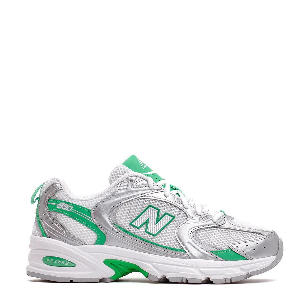 Sock Like Fit Technology New Balance Unisex 530 Silver Metallic Green Apple U530APL