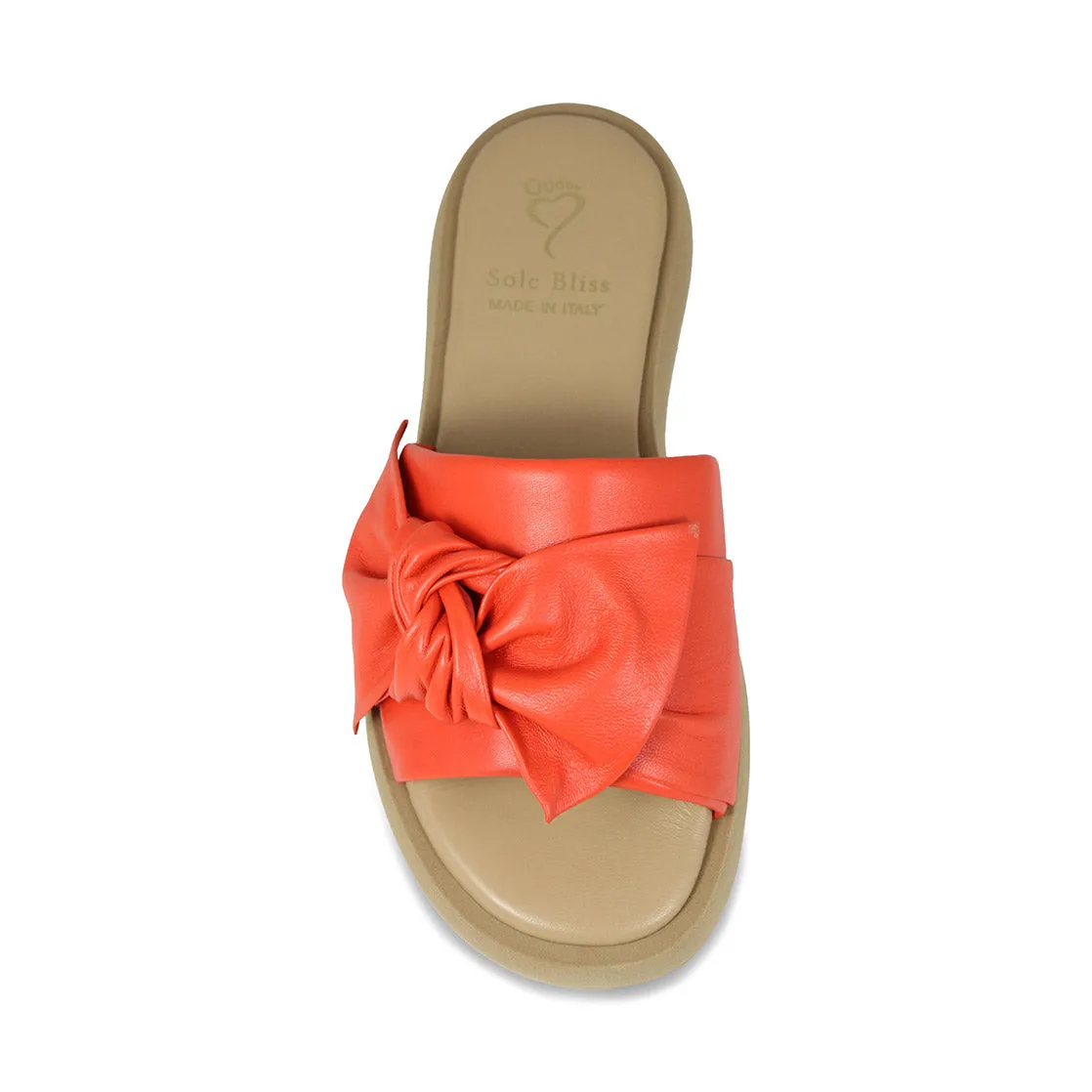 Bailey: Coral Red Leather Nordic Soft Happy Steps