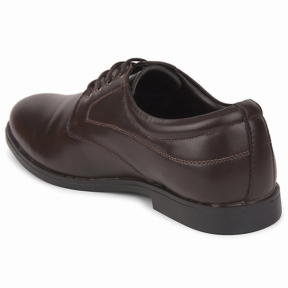 Polished Modern Finish Confident Style Fortune Brown Formal Lacing Derby Shoes For Men MAJESTIC-1 By Liberty