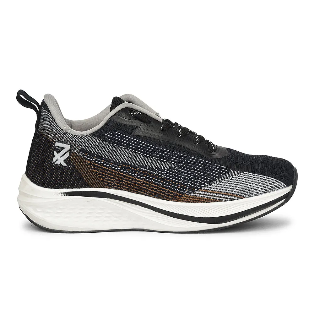 Leap7x Black Sports Lacing Running Shoes For Men GHD-21 By Liberty ReflectiveElements running in a meadow shoes