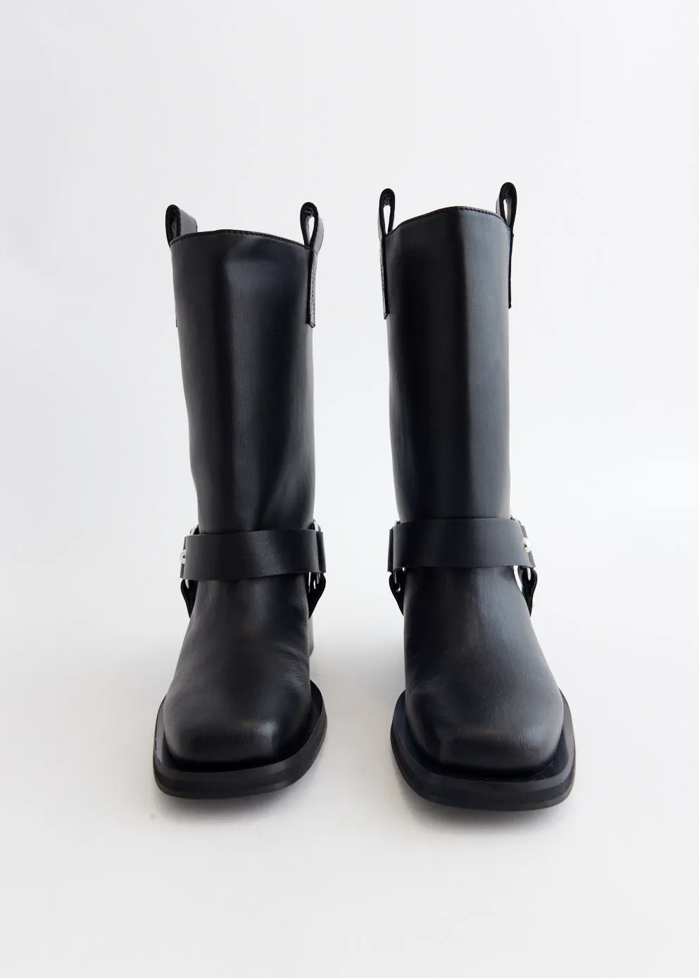 No Breakin Trendy Biker Tubular Mid Shaft Boots