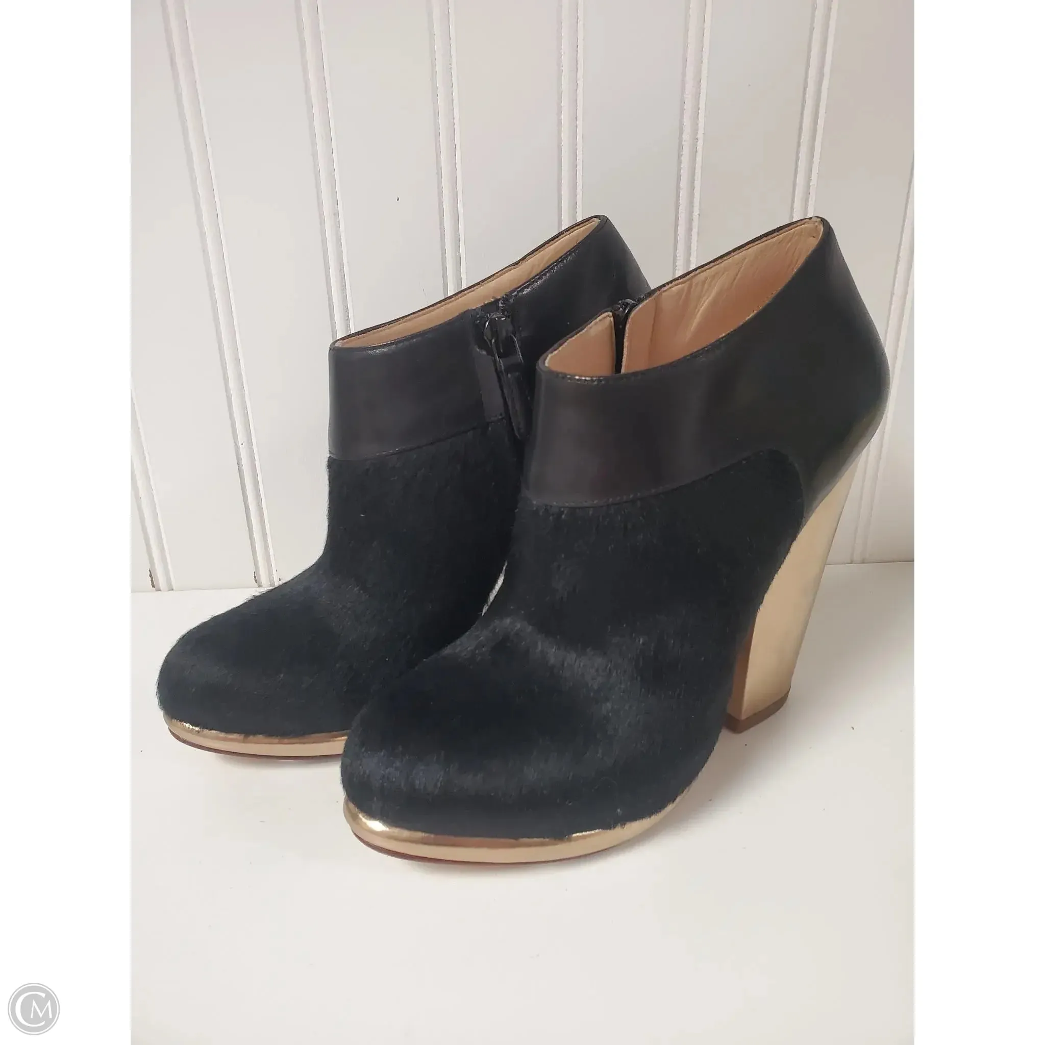 Boots Ankle Heels By Cole-haan In Black & Gold, Size: 6 Versatile Upper Travel Routine