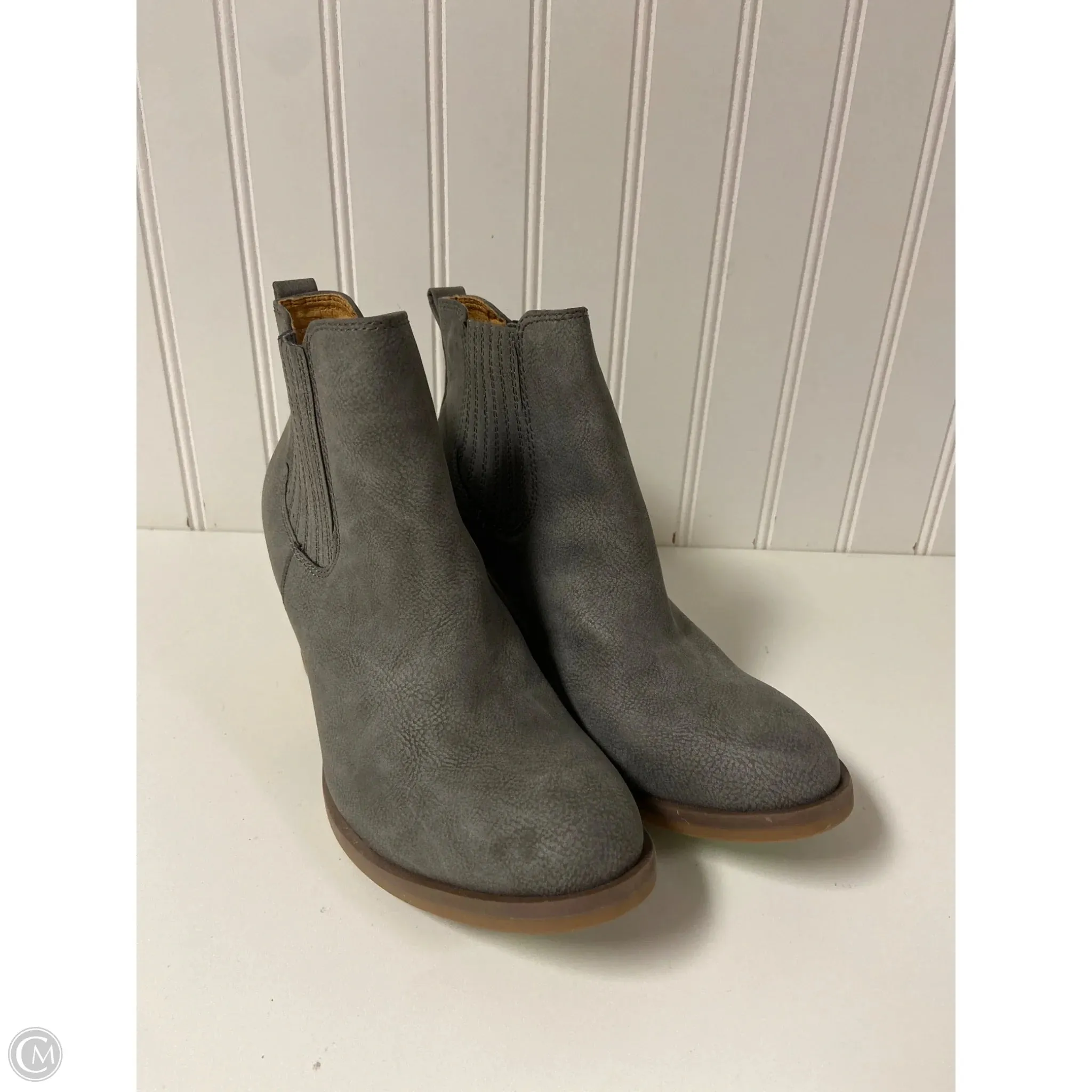 Street Pace Boots Ankle Heels By Korks In Grey, Size: 7