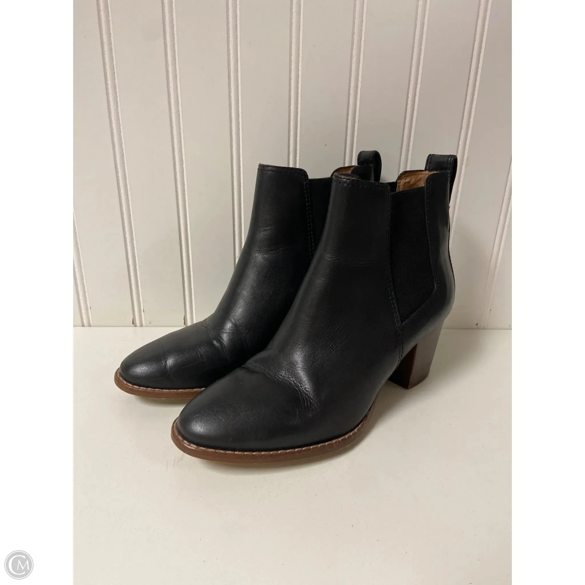Move Around Contoured Footbed Shape Boots Ankle Heels By Madewell In Black, Size: 6.5