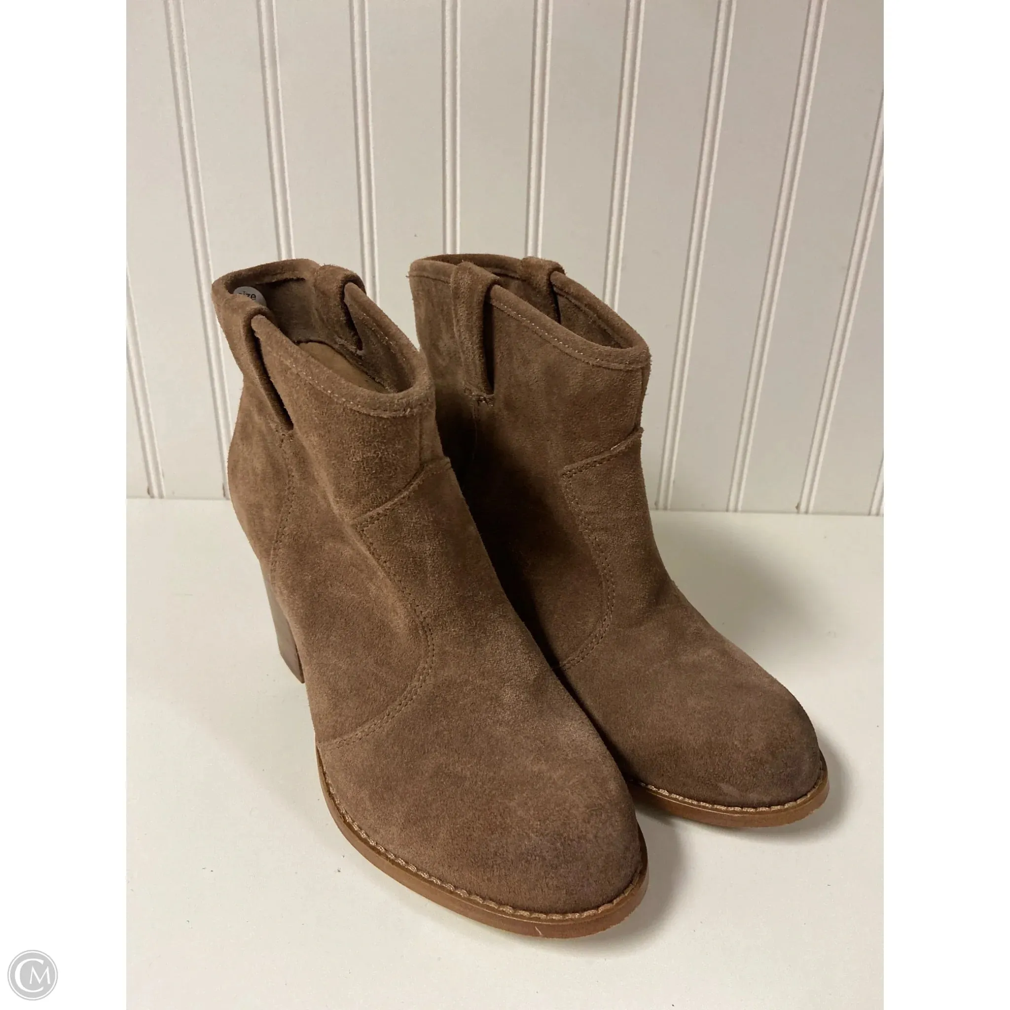 Boots Ankle Heels By Splendid In Brown, Size: 8.5 Solid design Fog Jog