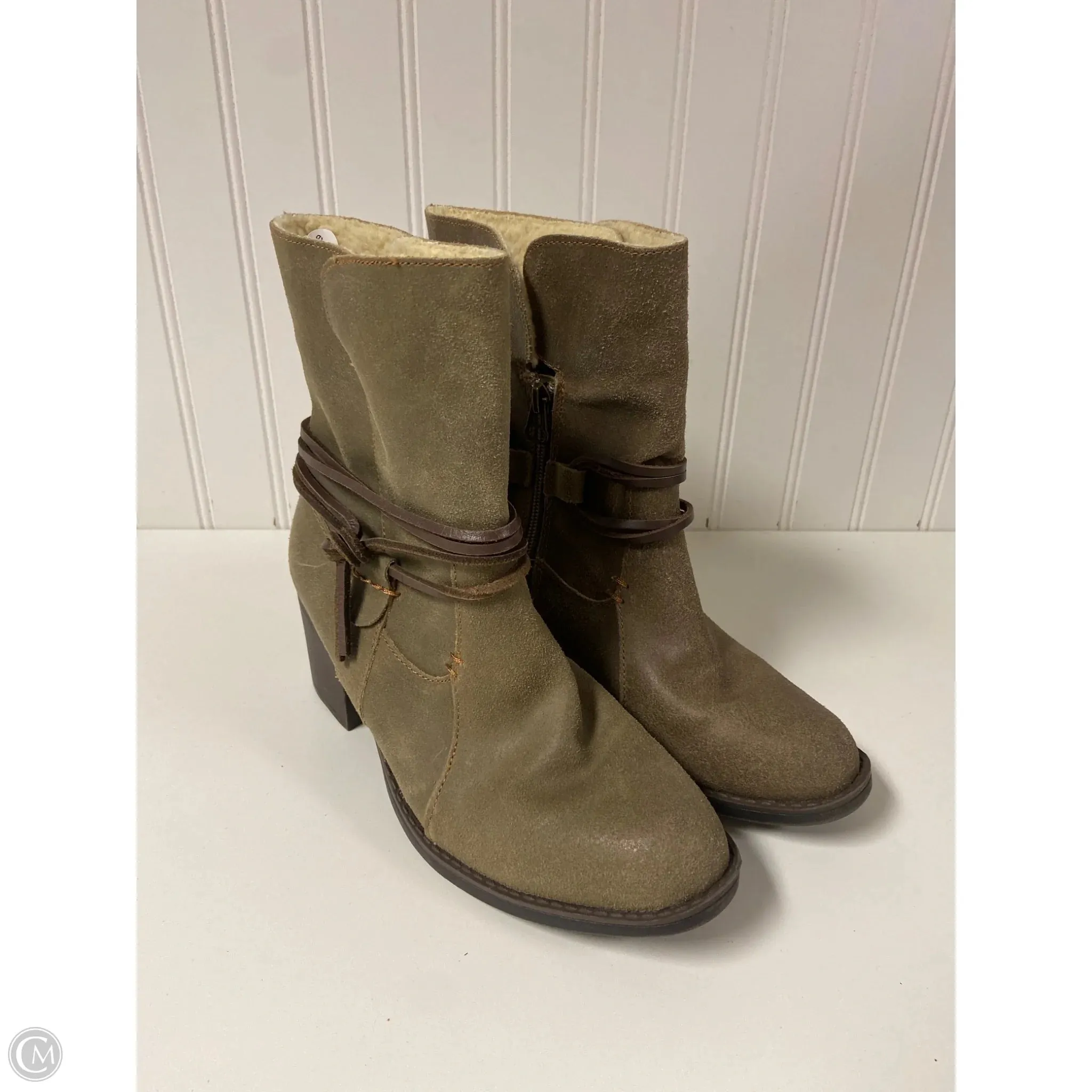 Collapsible Heel Boots Ankle Heels By Sporto In Tan, Size: 7