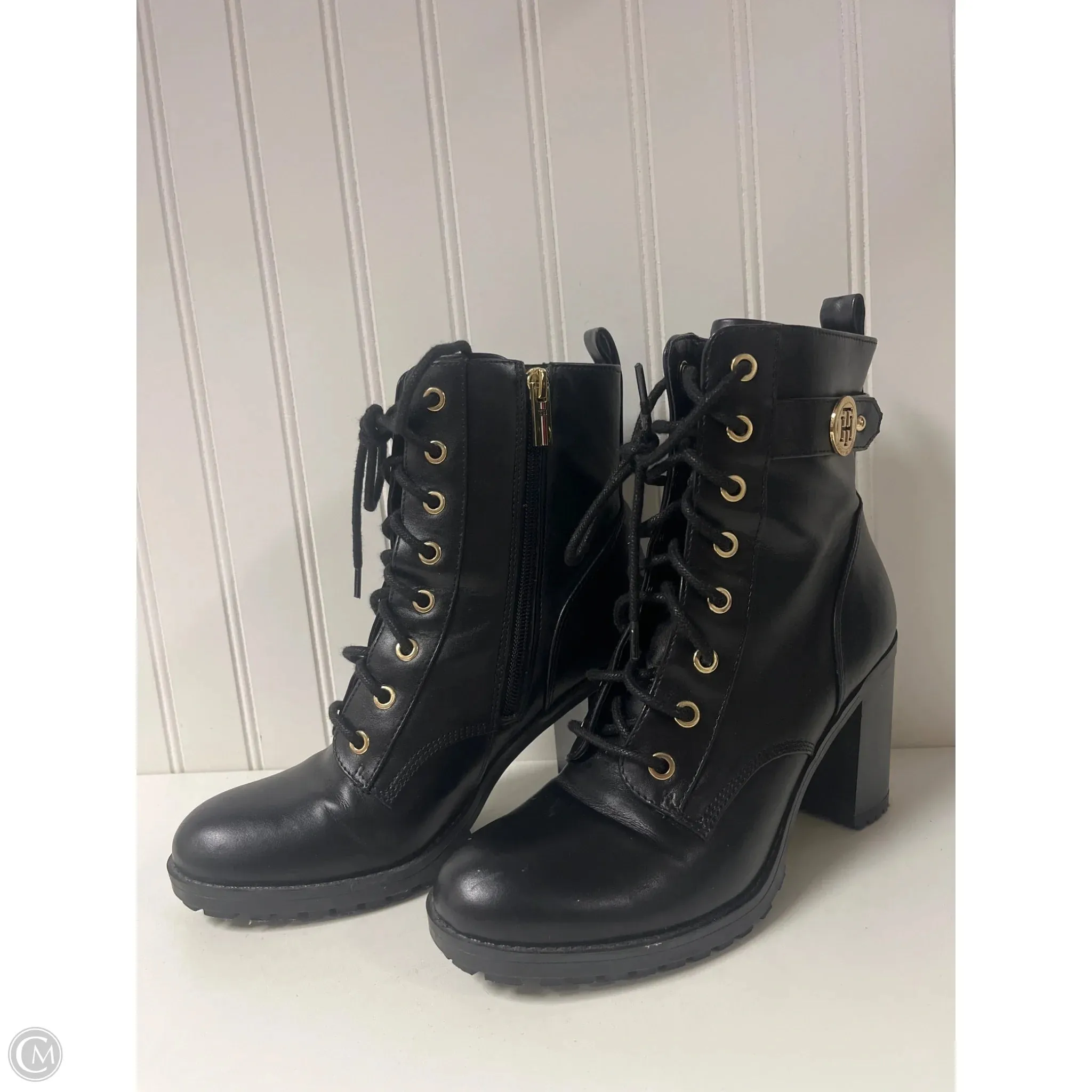 Pillow Base Boots Combat By Tommy Hilfiger In Black, Size: 7