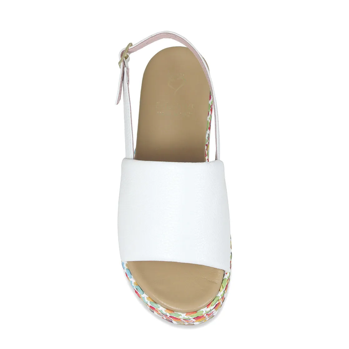 Arch Design Stylish Go Brandy: White Leather & Multi