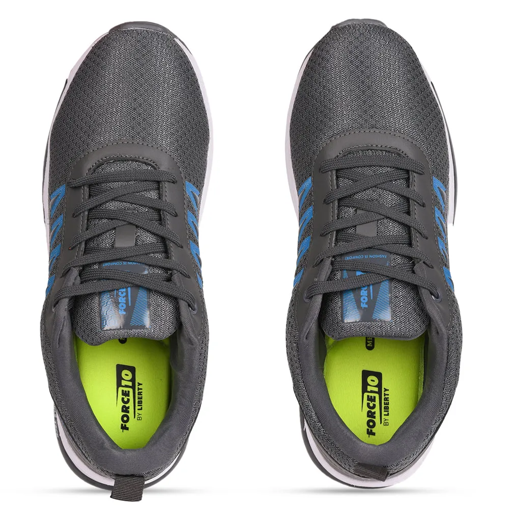 Force 10 Men Grey Sports Running Shoes(GOLFER) hook and loop closure