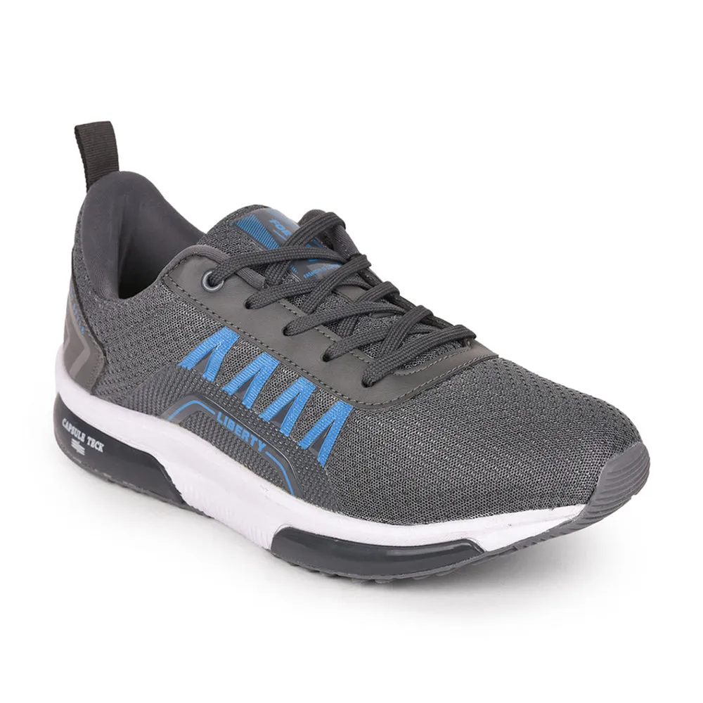 flexible synthetic shoes supportive fabric shoes Force 10 Men Grey Sports Running Shoes(GOLFER)