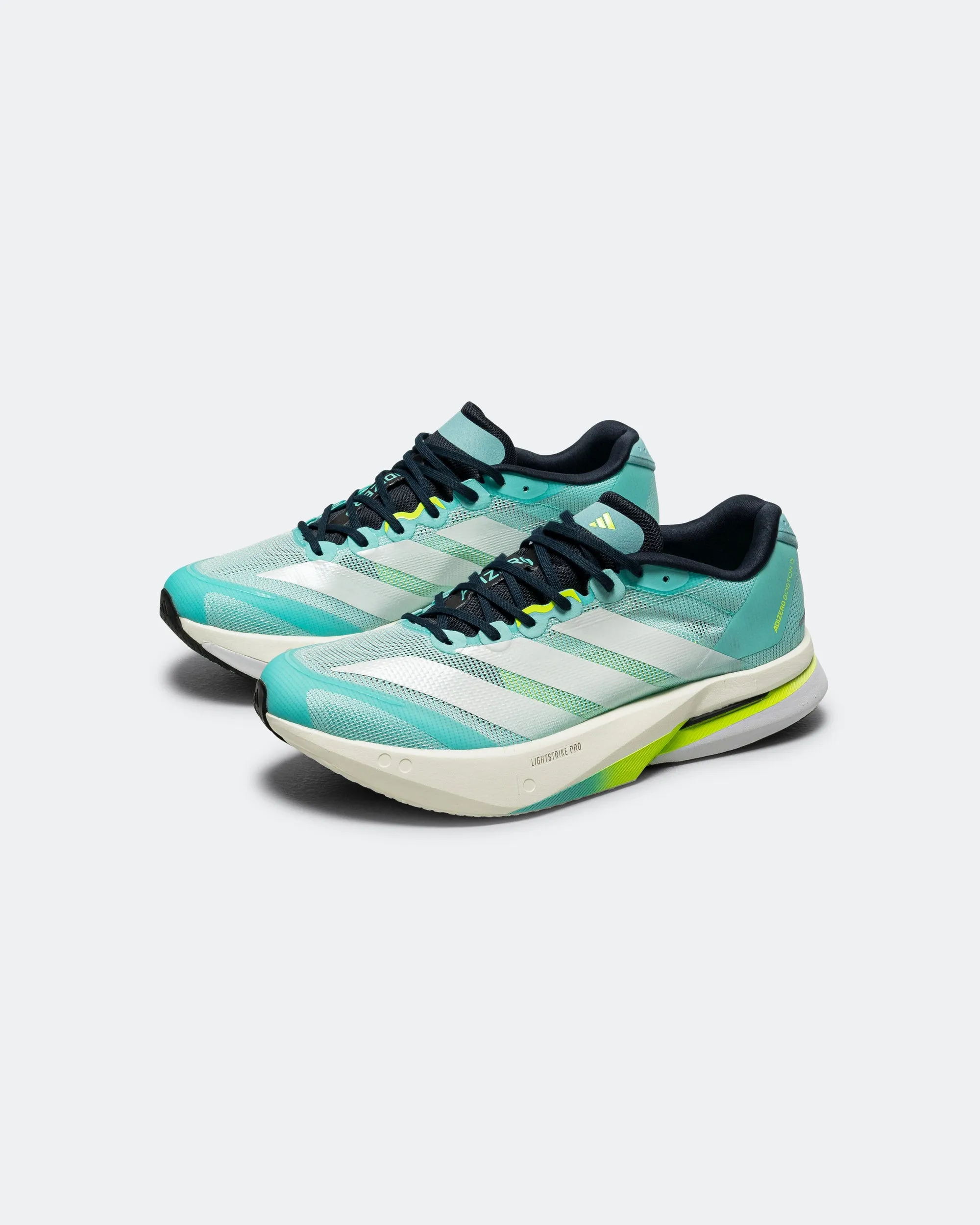 Mens Adizero Boston 13 - Flash Aqua/Cloud White-Lucid Lemon Comfort Heel