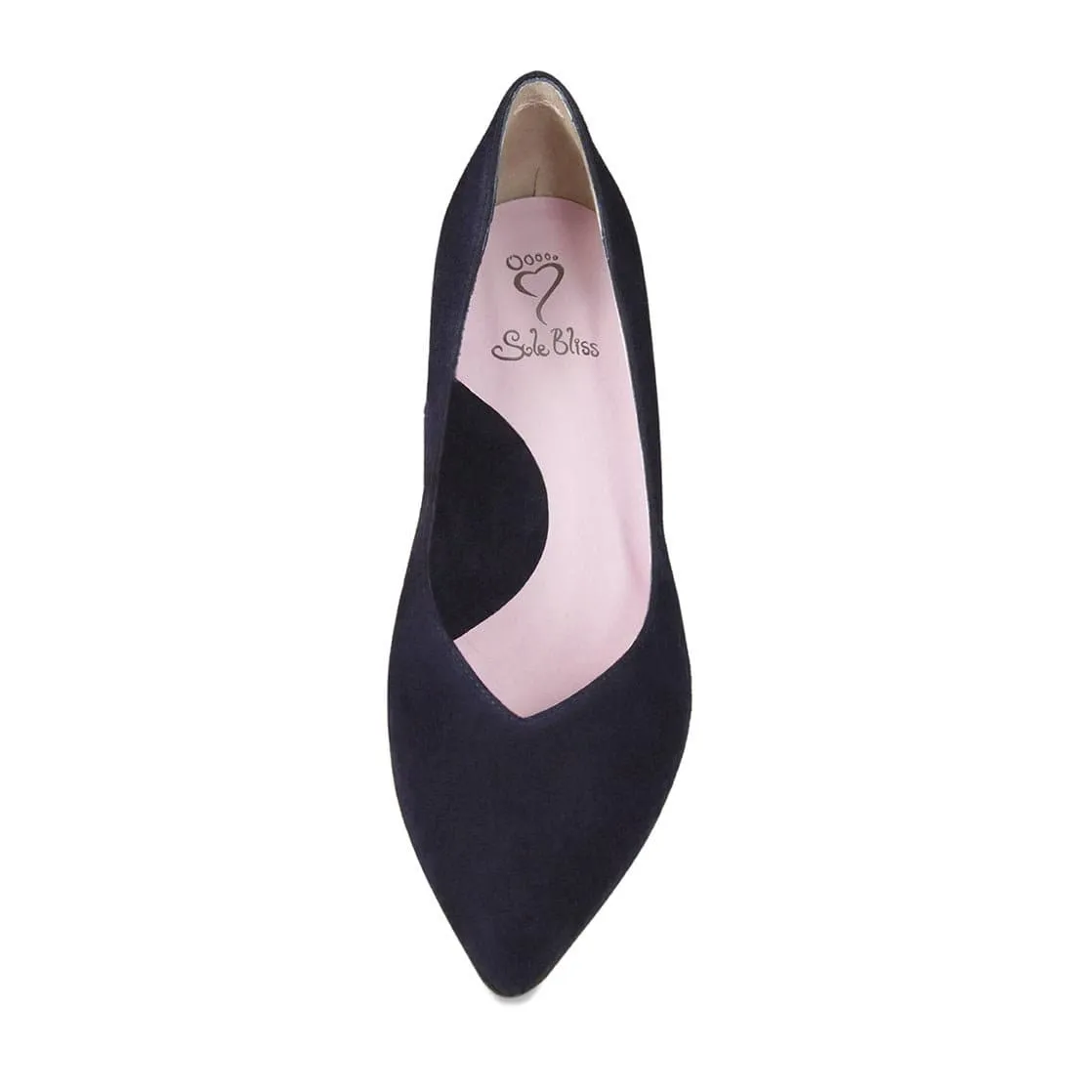Carmen: Navy Suede Petal Path Ease Motion