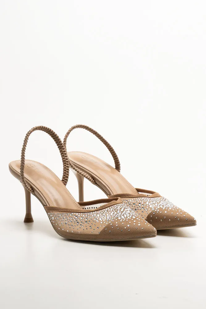 Mesh Pointy Heels Natural Refined Craft Quick Spark