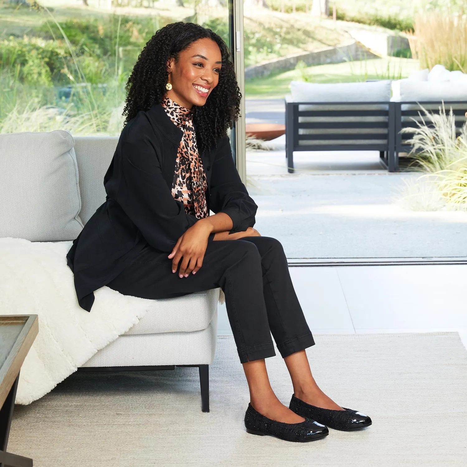 Luna: Black Tweed & Patent Comfy Walking