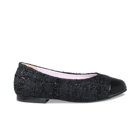 Luna: Black Tweed & Patent Smooth Flex