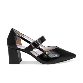 Chloe: Black Patent Leather Hand Stitched Details Comfort Linings