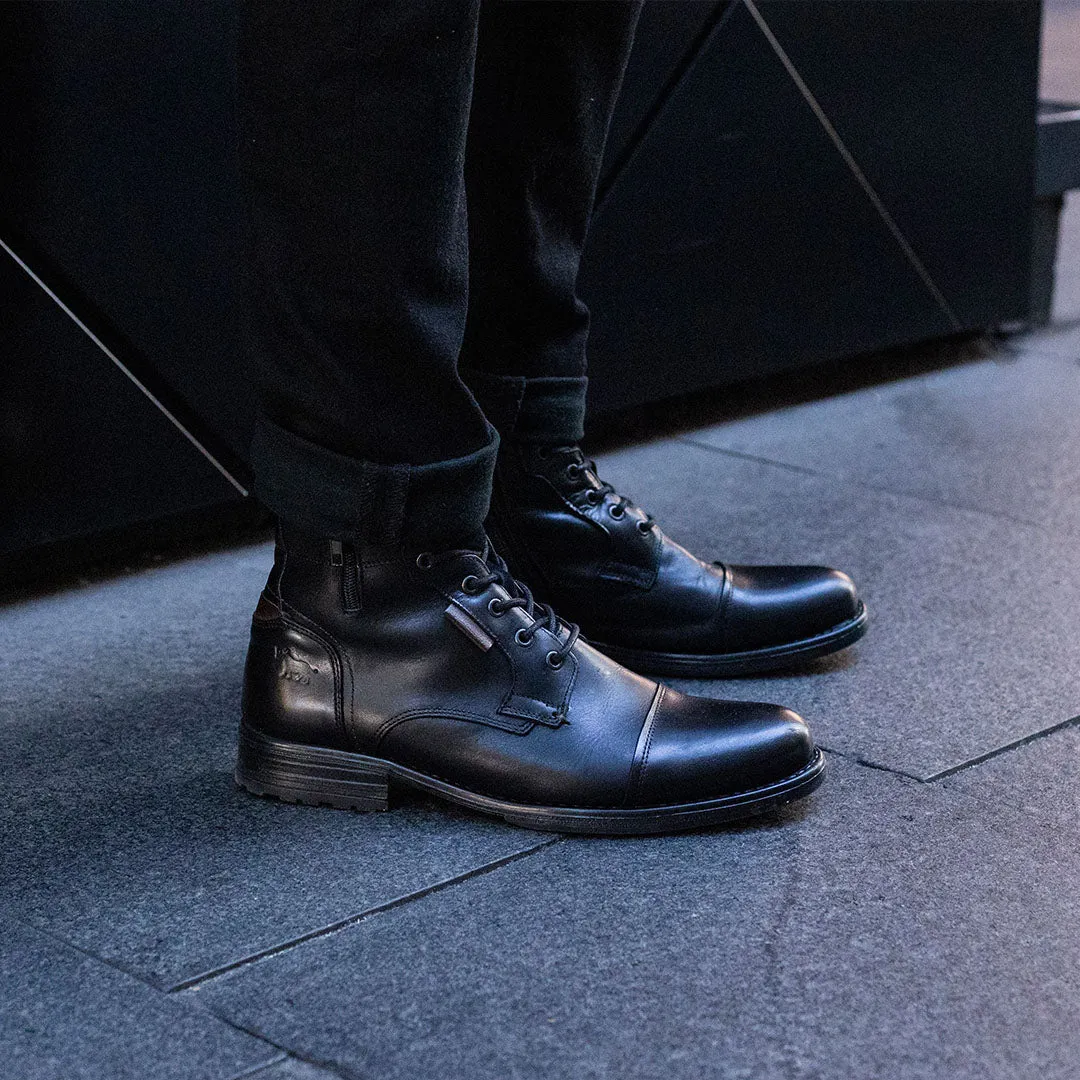 Memory Foam Insert Porter Lace Up Boots Black