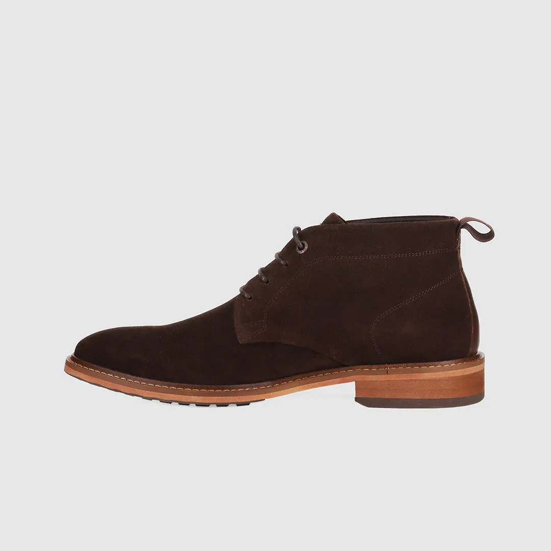Comfort Grip Clapton Lace Up Boots Dark Brown Suede