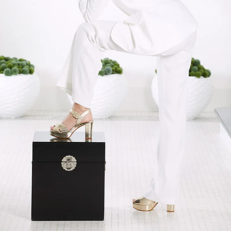 Go Casual Ruby: Pale Gold Suede & Snake