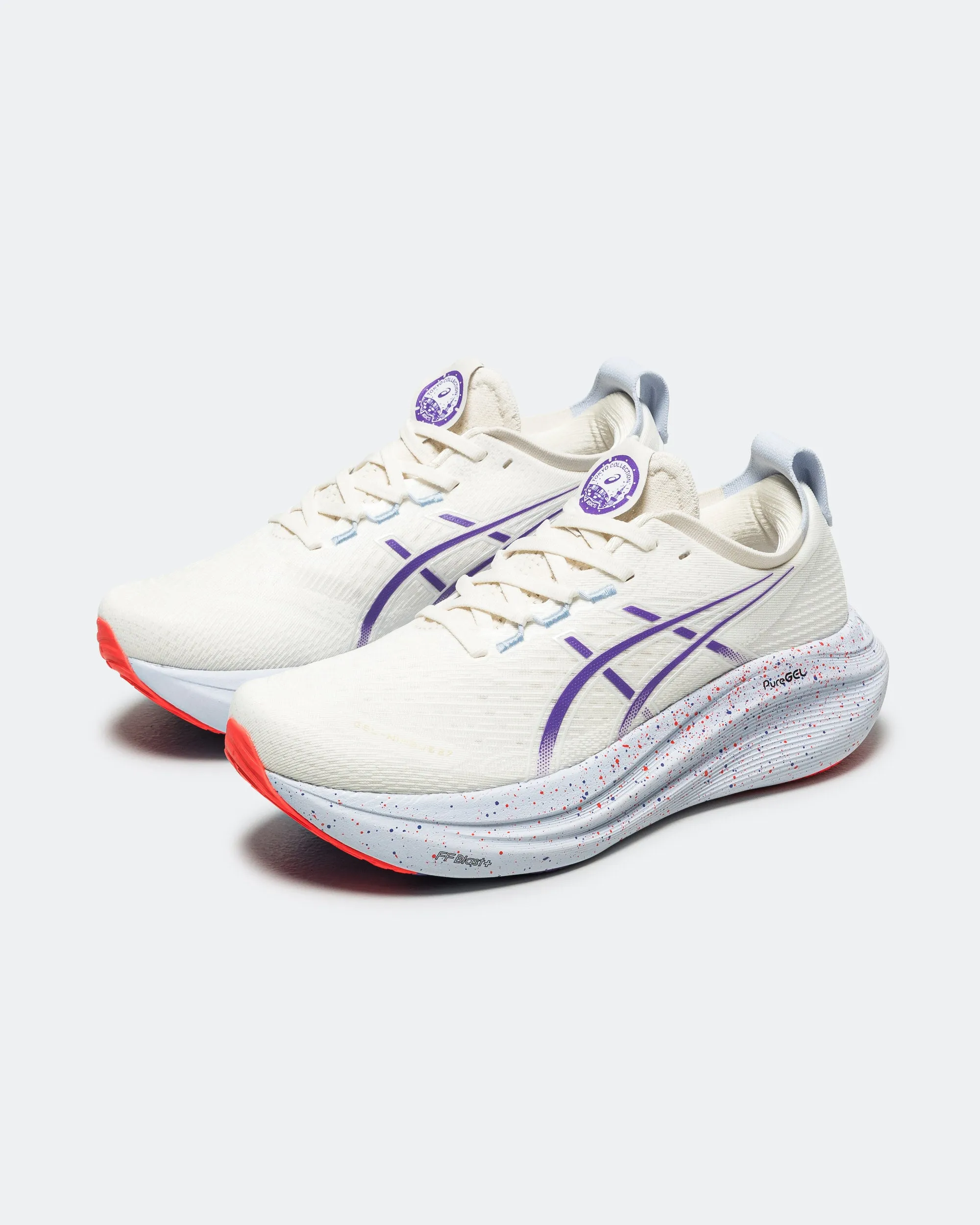 Mens Gel-Nimbus 27 Tokyo - Cream/Edo Purple Fast Comfort