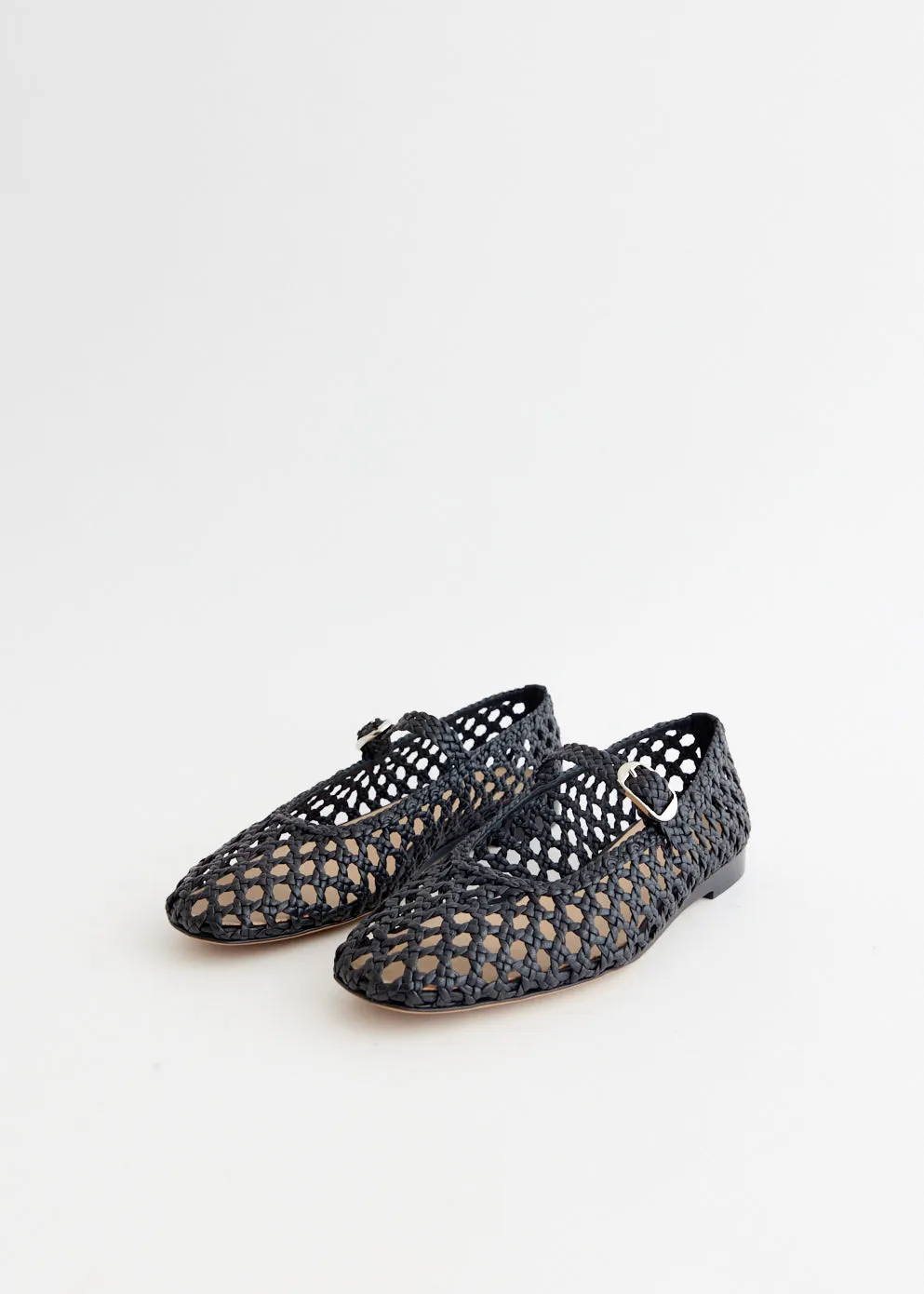 Coast Step Easy Dressing Woven Leather Mary Jane Flats