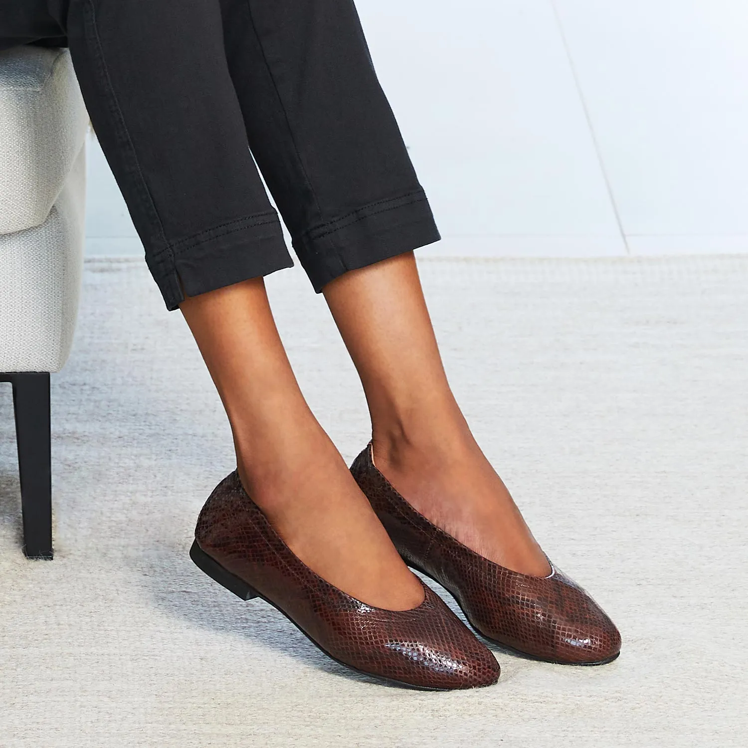 Luna: Brown Snake Print Leather Light Ride