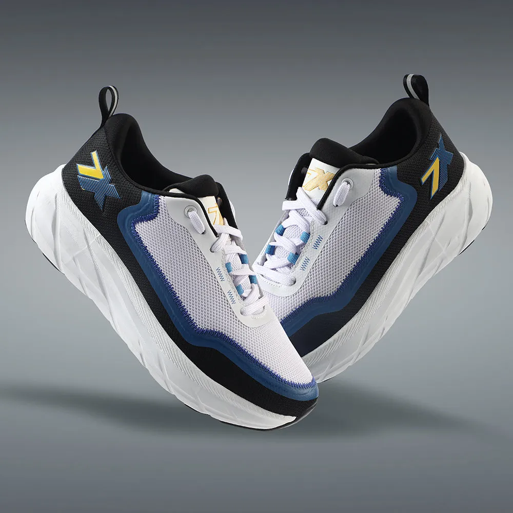 Leap7x White Sports Lacing Running Shoes For Men ROBUST-3E By Liberty for men snug shoes