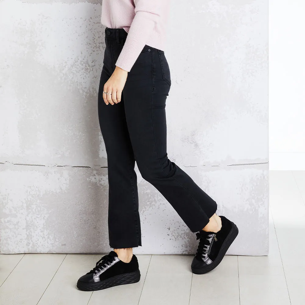 Porto Fur: Black Leather & Suede Urban Choice Trendy Look