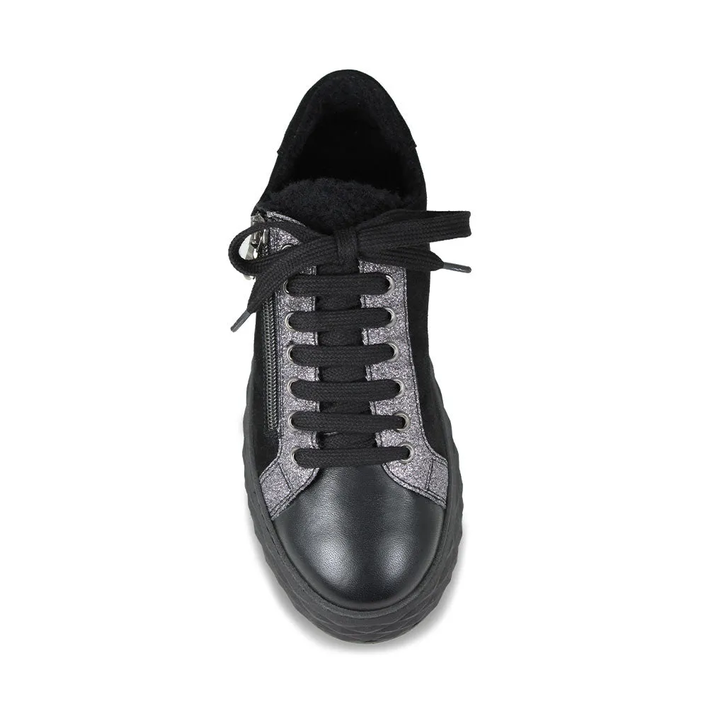 Porto Fur: Black Leather & Suede MoistureWicking