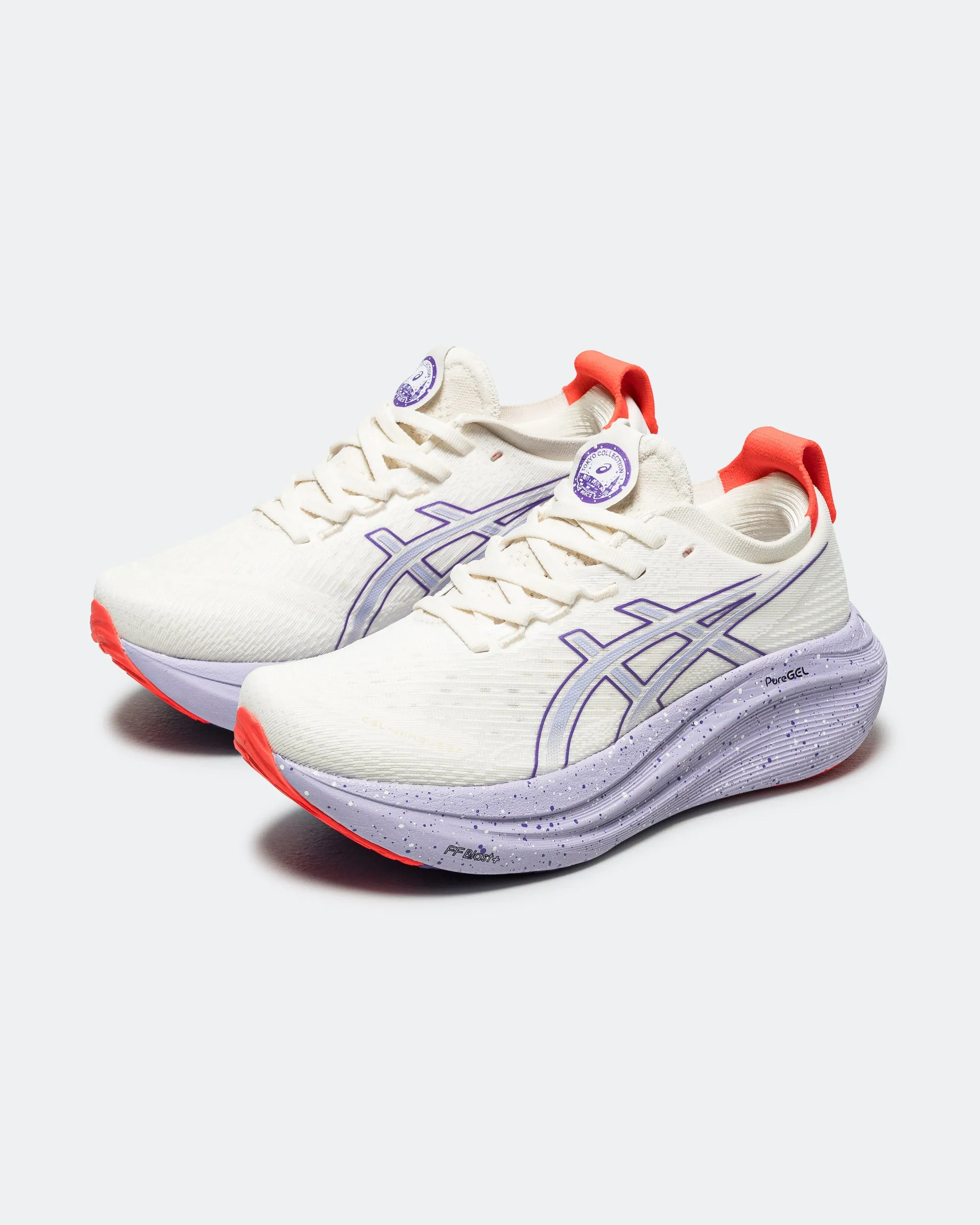 Womens Gel-Nimbus 27 Tokyo - Cream/Edo Purple Impact Dispersing Structure