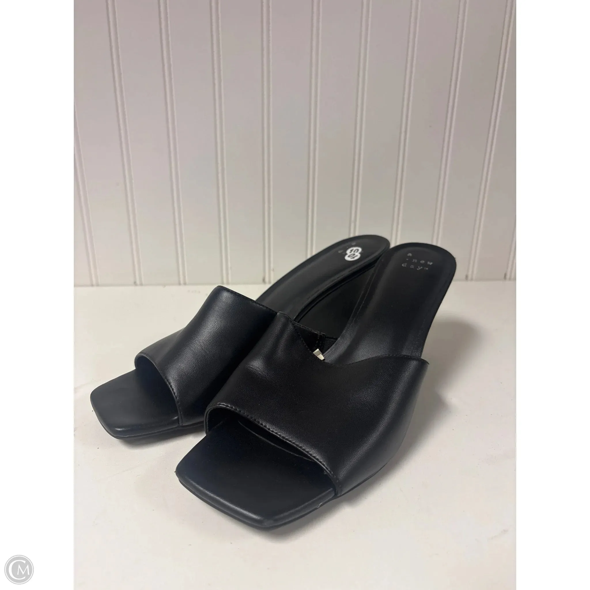 Sandals Heels Wedge By A New Day In Black, Size: 10 Durable Build