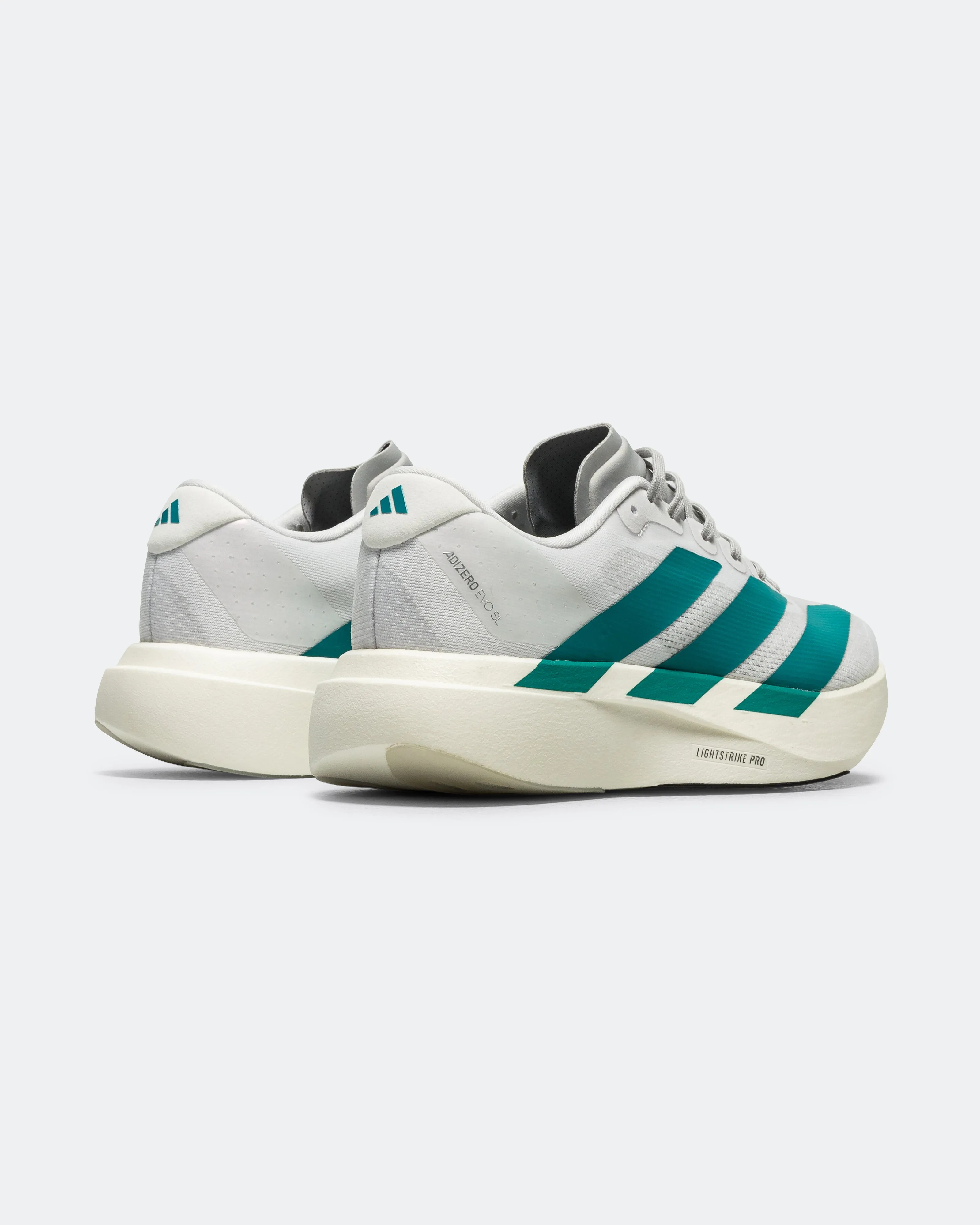 Womens Adizero Evo SL - Cloud White/Pure Teal-Grey Four Total Support Prairie Hike