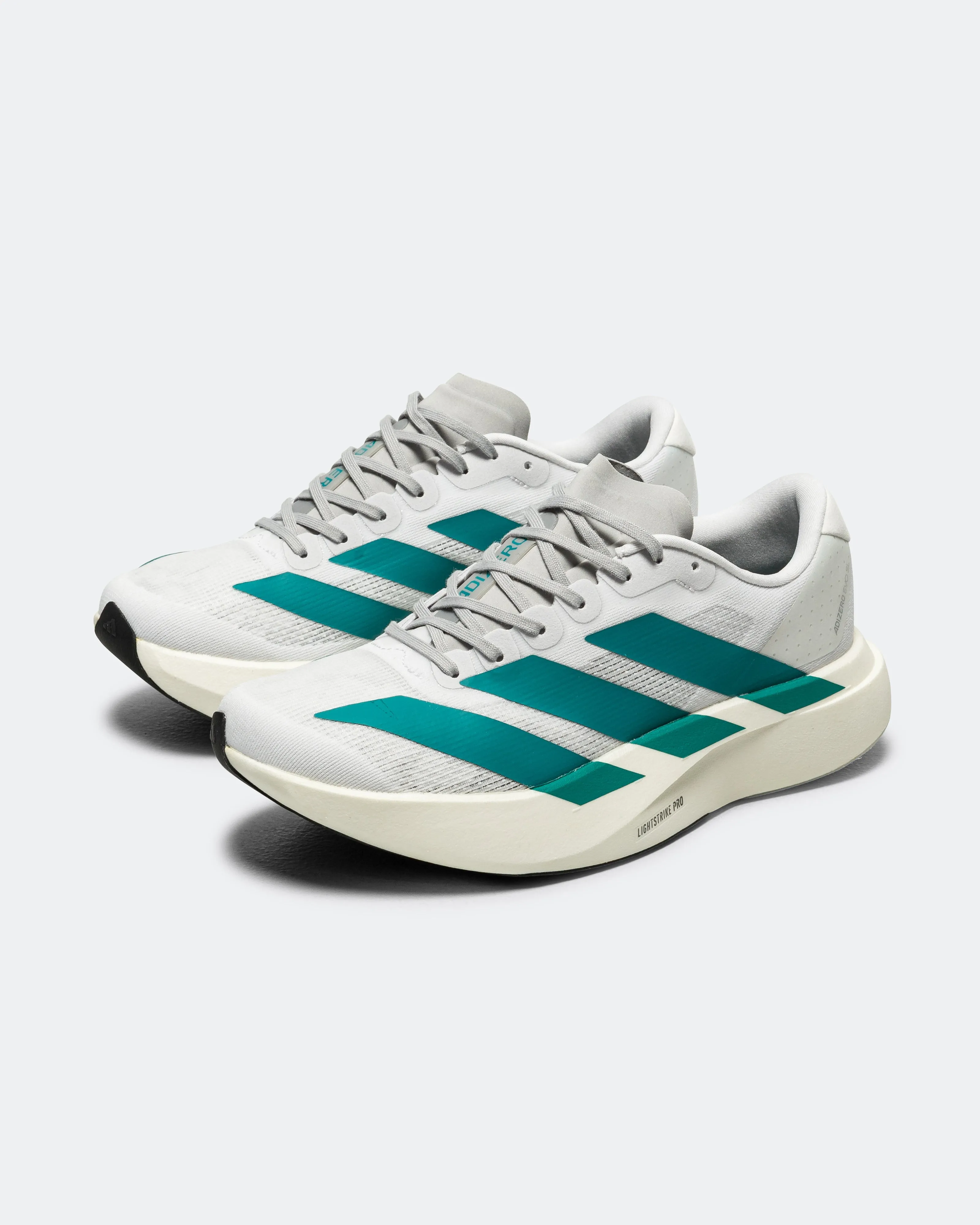 Womens Adizero Evo SL - Cloud White/Pure Teal-Grey Four All Day Travel Hook And Loop